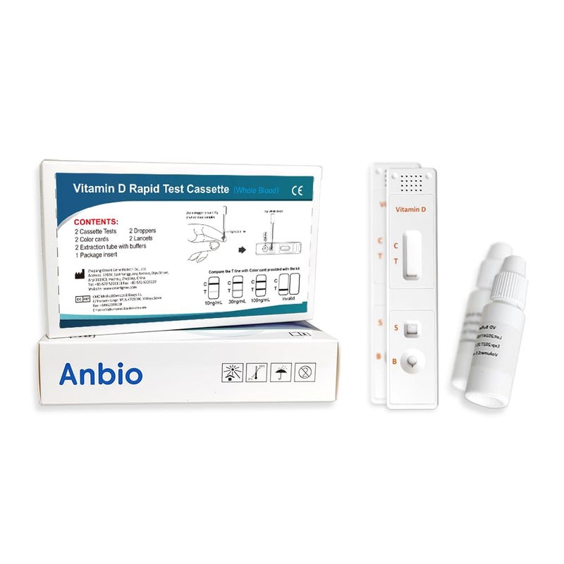 Anbio 2 x Vitamin D Test Kit for Home Self Vitamin D Level Insufficiency Deficiency Testing Kits